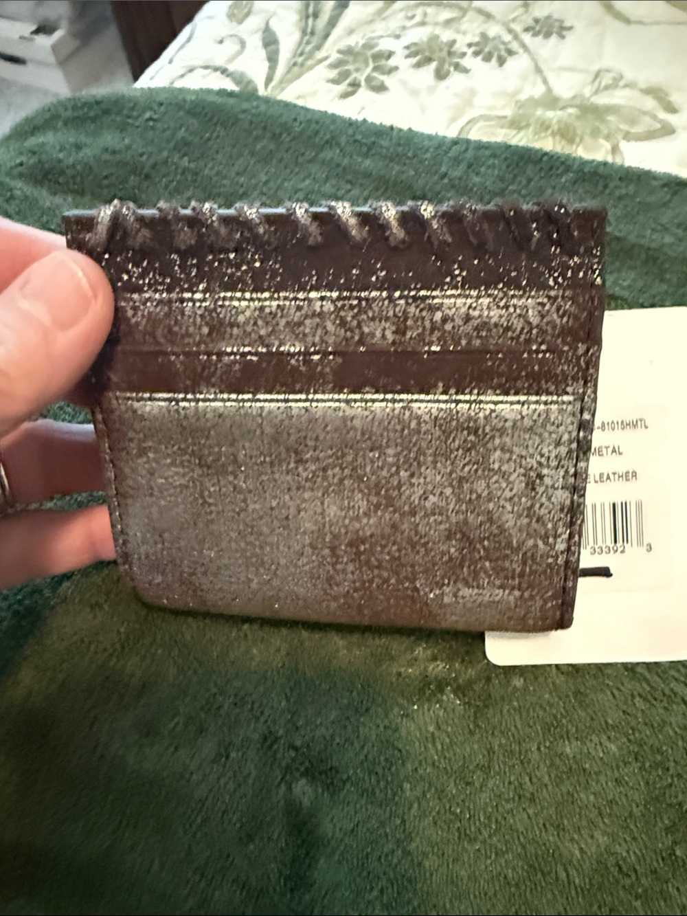 HOBO Metallic Leather Card Case Wallet NWT Bronze Gold Compact Wallet - Picture 5 of 6